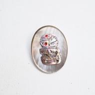 New-Zealand-Silver-Brooch, Tiki-Brooch, 