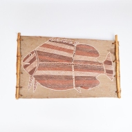 Aboriginal-bark-painting, Mick-Kubarkku,