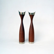 Mid-Century-teak-Candle-Sticks, teak-Candle-Sticks,
